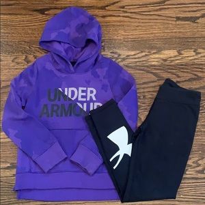 Girls Under Armour Outfit hoodie leggings small 8